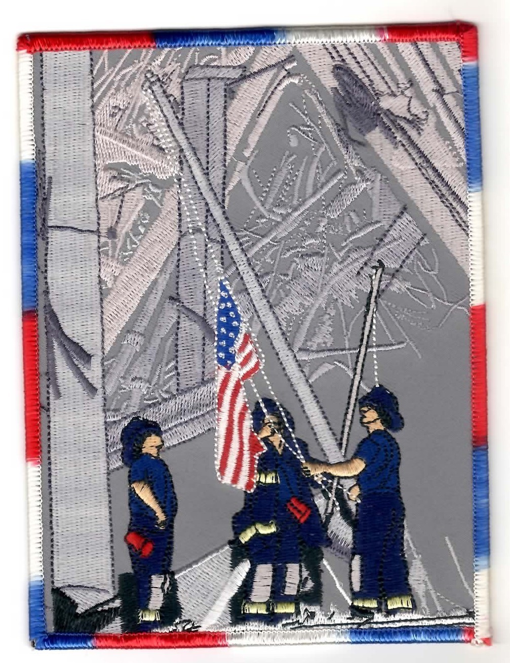 Vintage 2001 Ground Zero 9/11 Thomas Franklin USA Flag Embroidered Iron On Patch