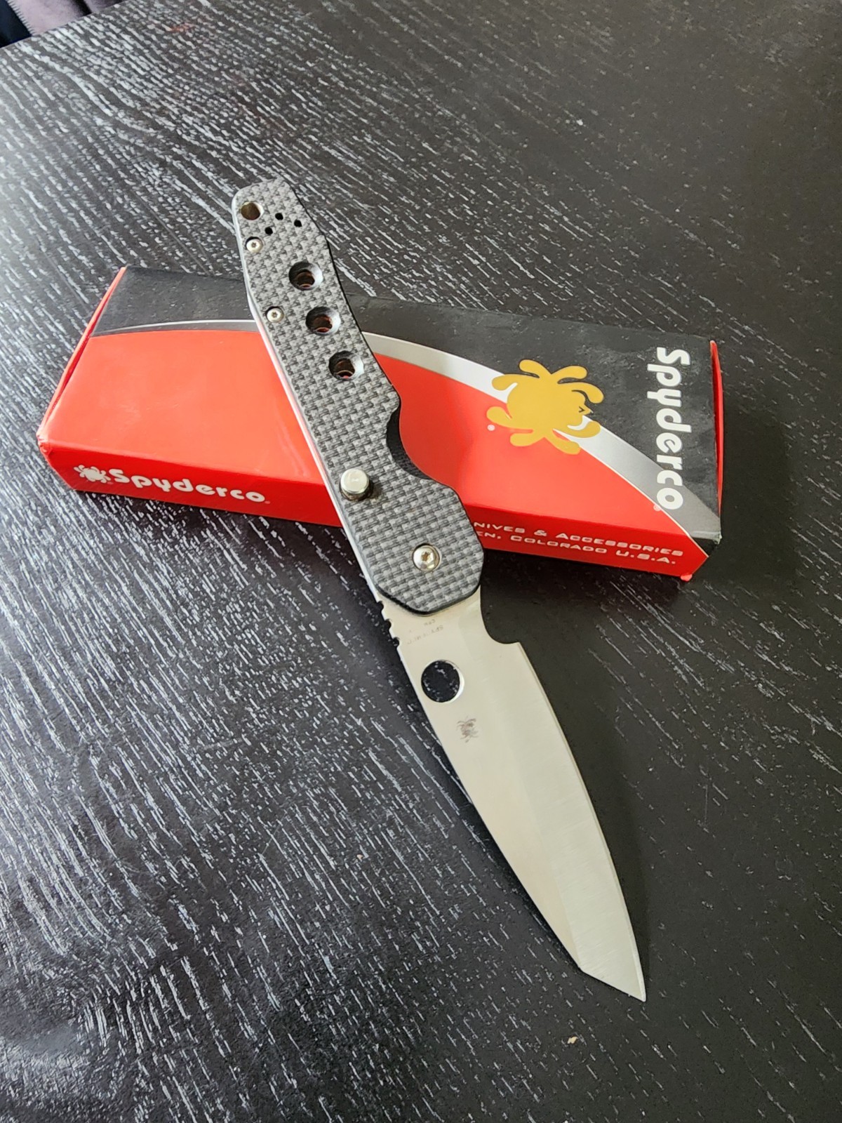 Spyderco C240CFP Smock Carbon Fiber Handle W/s30v Steel Blade Folding Knife