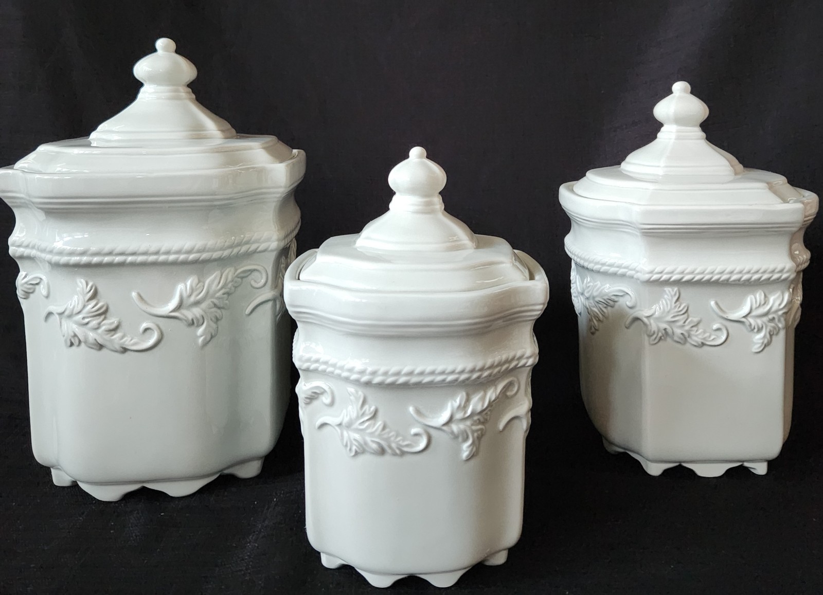 Tracy Porter Millicent\'s Fancy Canister Set 3 pc. RARE Blue Green #9712270 Mint