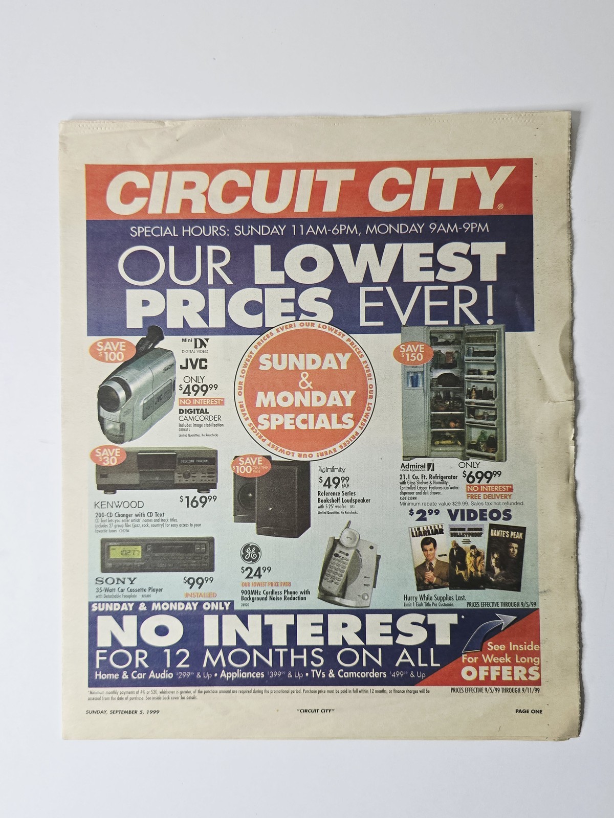 Circuit City 1999 DVD Digital TV Computers NFL Sale 16 Page Vintage Circular