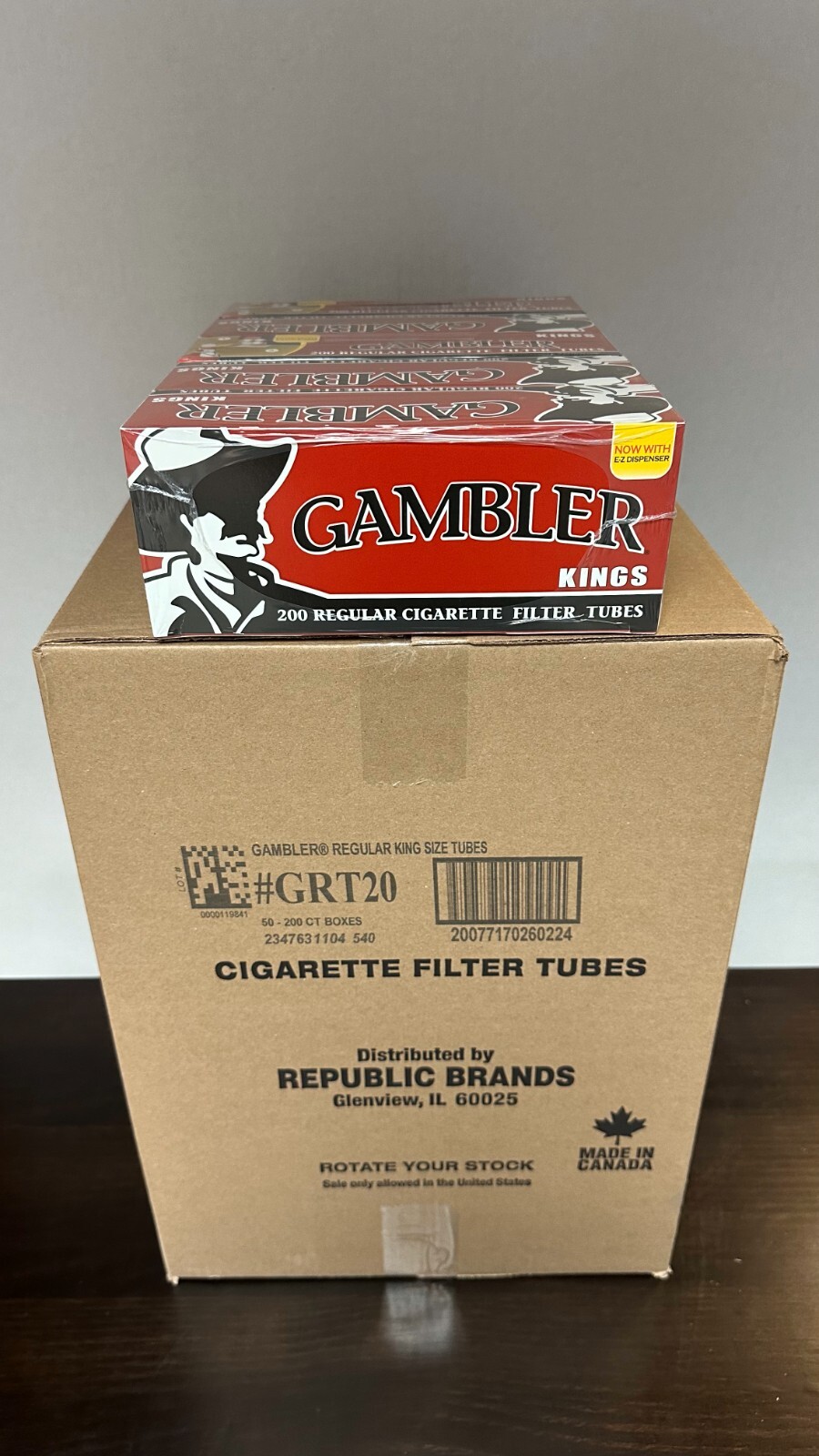 Gambler Regular King Size RYO Cigarette Tubes - Full Case (10000 Tubes)