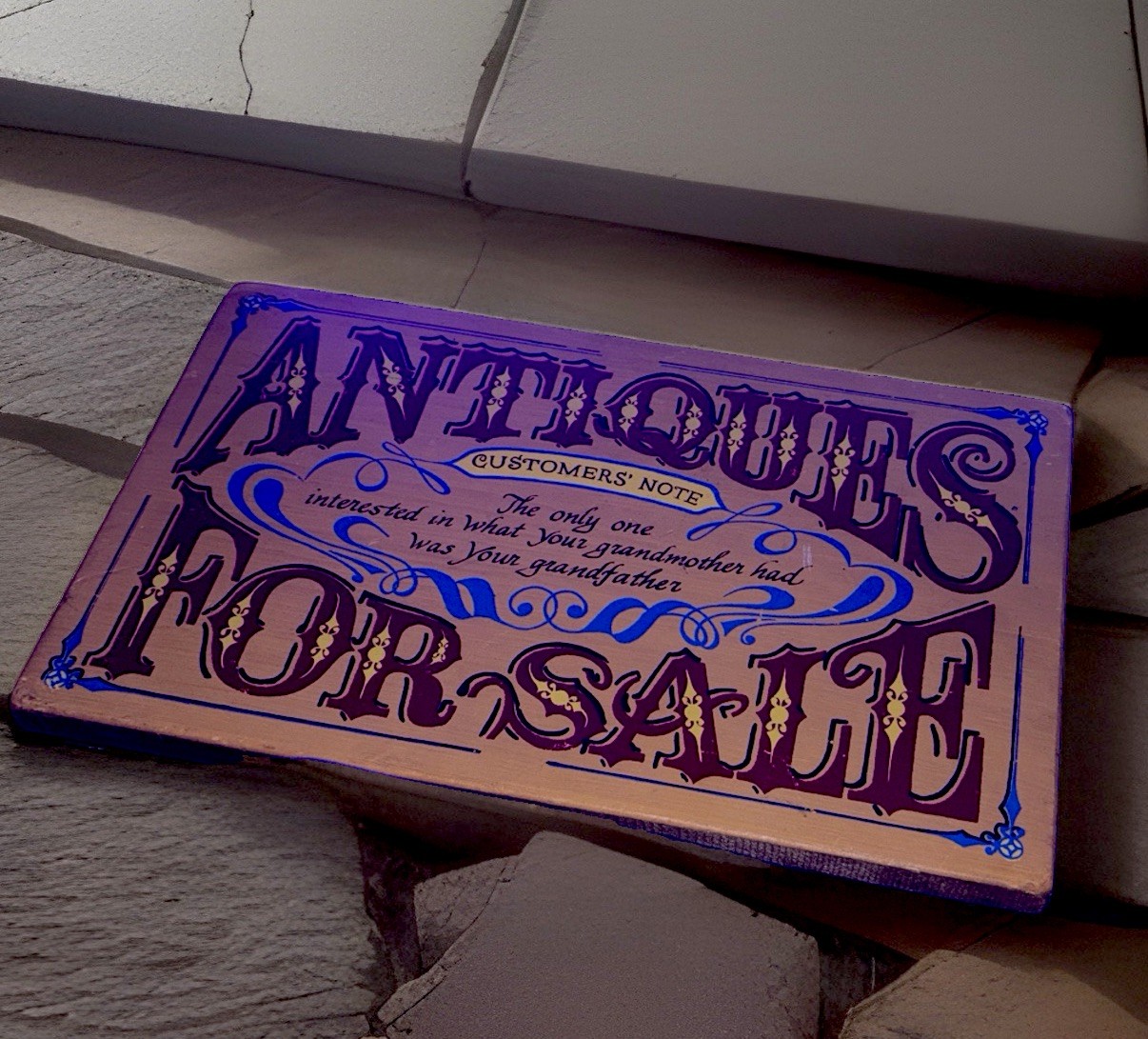 Vtg/Antique Hand Painted Wooden Sign -15\