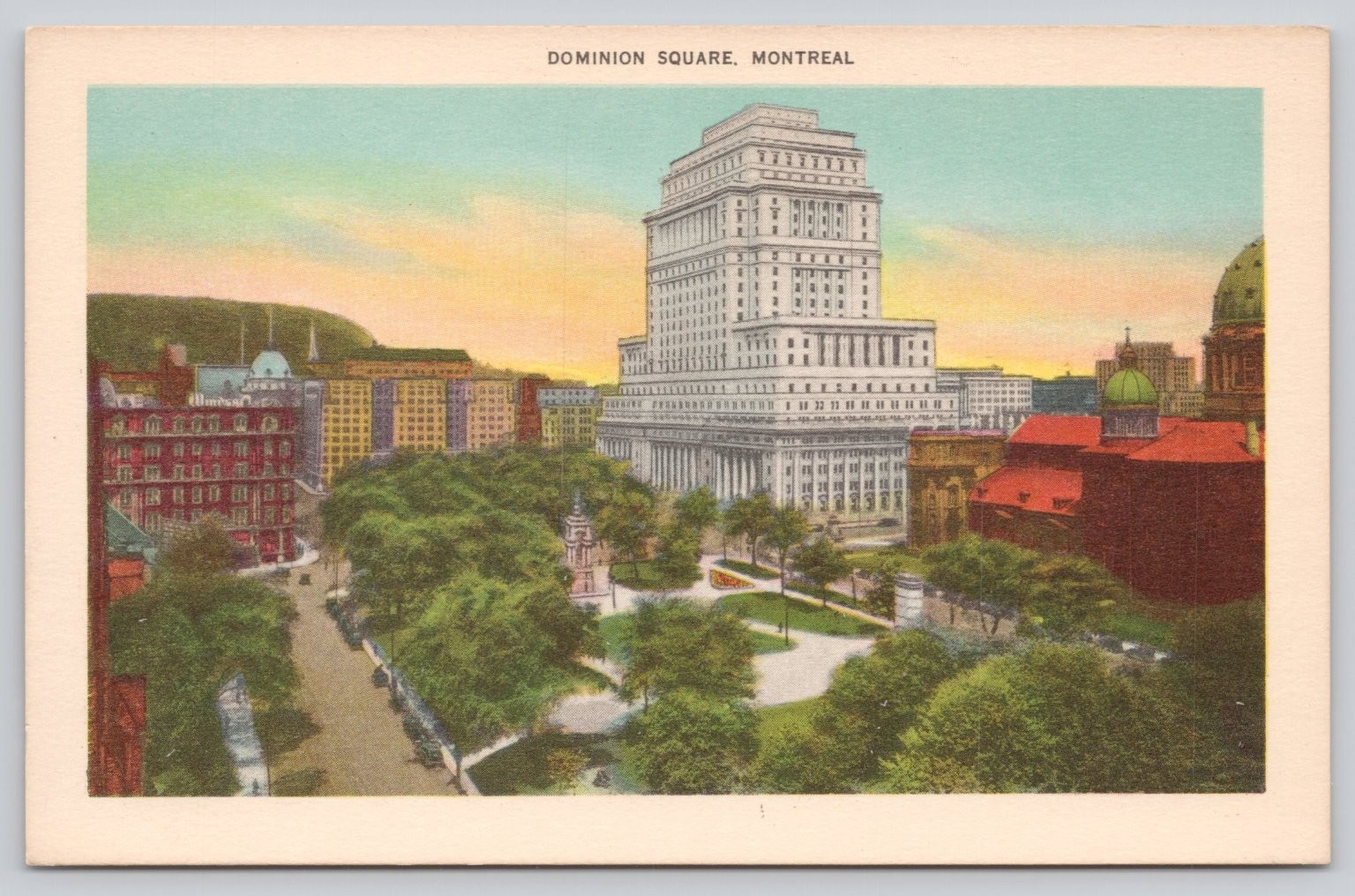 Vintage Dominion Square Montreal Postcard - Sun Life Building Canada Vintage Dominion Square Montreal Postcard - Sun Life Building Canada