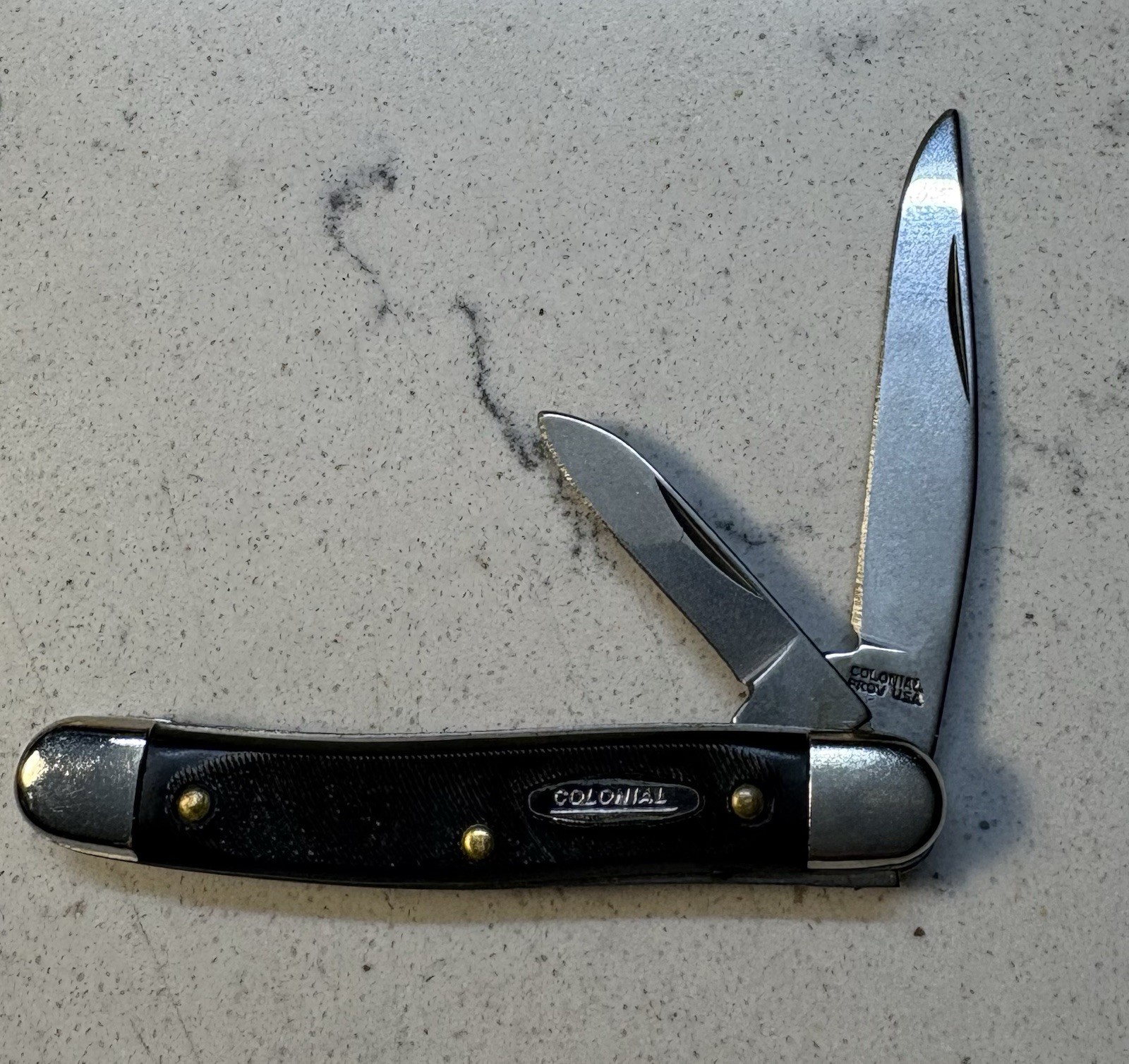 Vintage NOS Colonial USA 2 Blade Pocket Knife No Box NEW