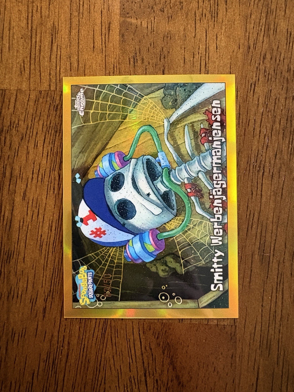 2025 Topps Chrome SpongeBob Smitty Werbenjagermanjensen #1 Gold Refractor /50