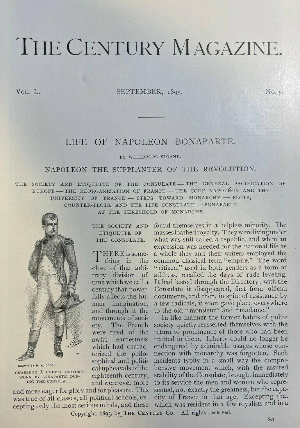 1895 Napoleon Bonaparte Pacification of Europe Reorganization of France