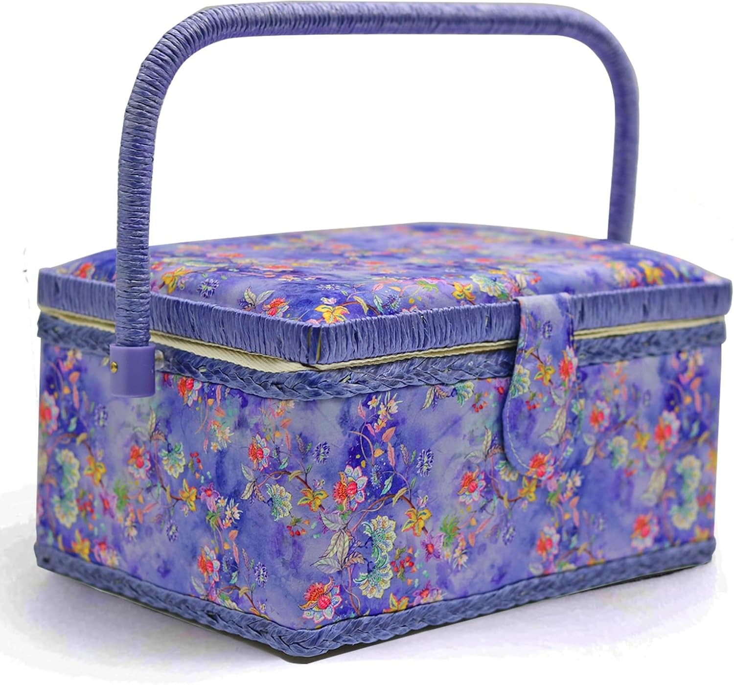 Sewing Basket with Sewing Supplies, Medium Sewing Box for Accessories Storage, P Sewing Basket with Sewing Supplies, Medium Sewing Box for Accessories Storage, P