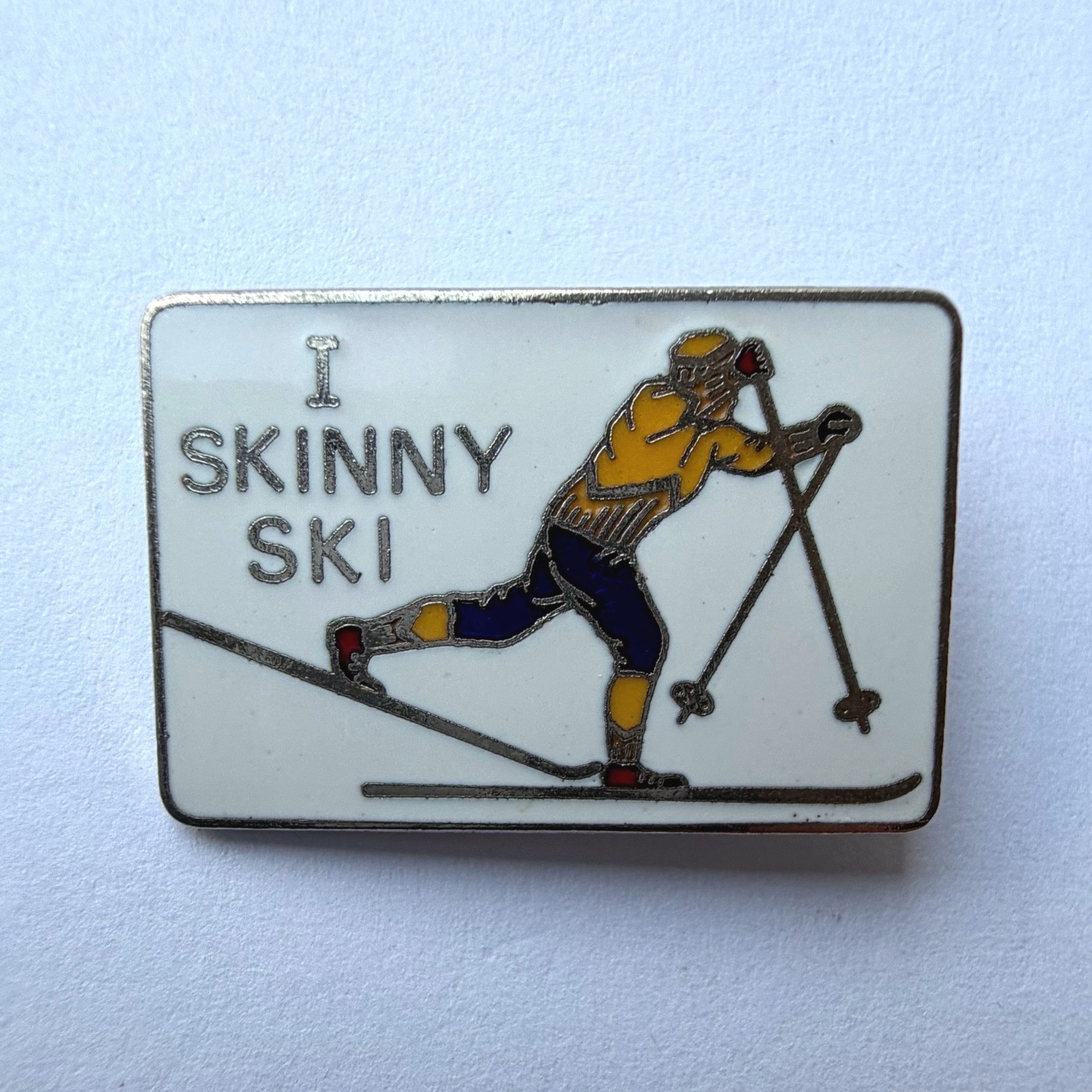 Vintage I Skinny Ski Enamel Pin Cross Country Skier Brooch Retro Winter Sports Vintage I Skinny Ski Enamel Pin Cross Country Skier Brooch Retro Winter Sports