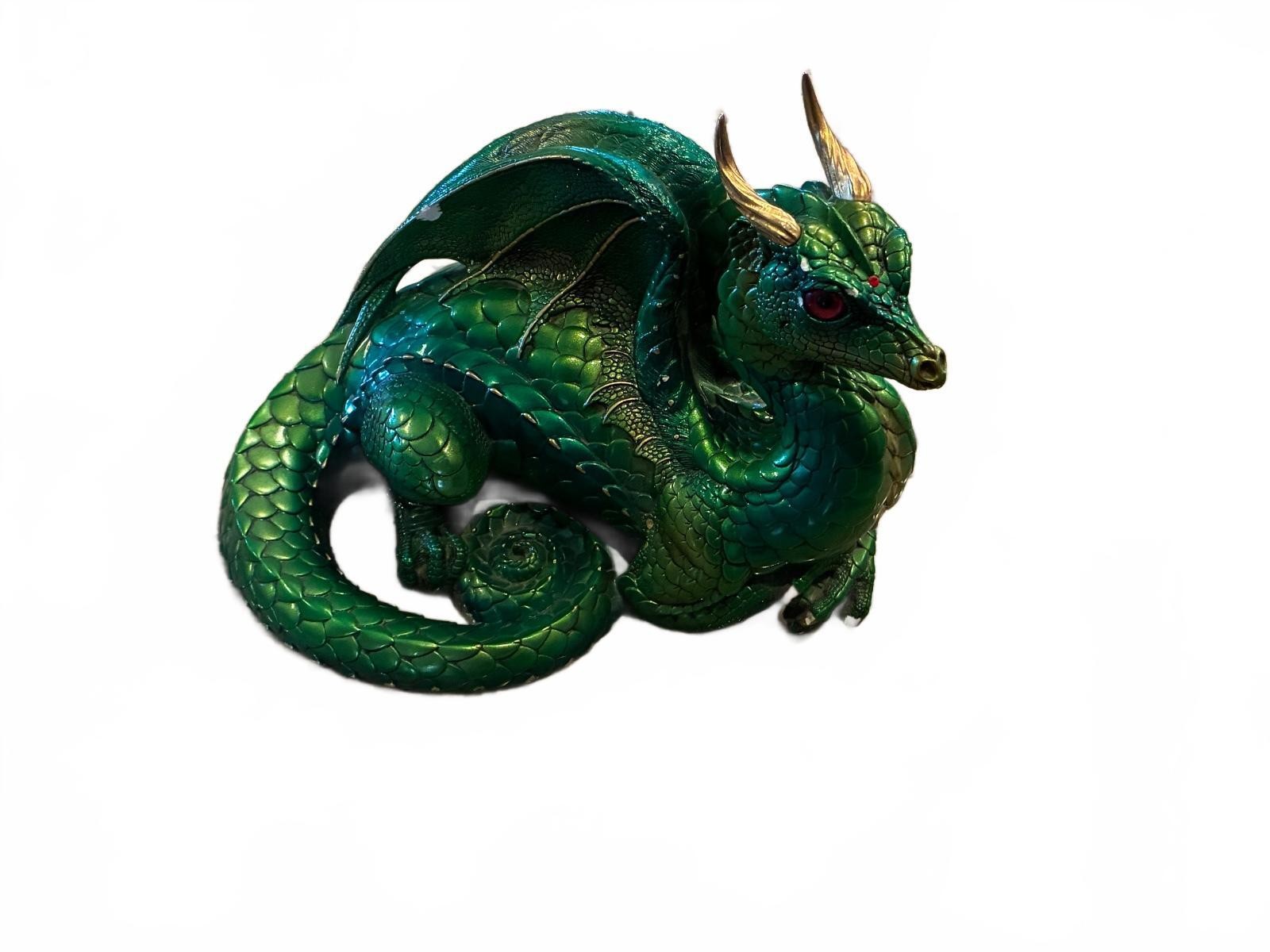 1997 Windstone Editions Emerald Lap Dragon Statue by Melody Pena Retired