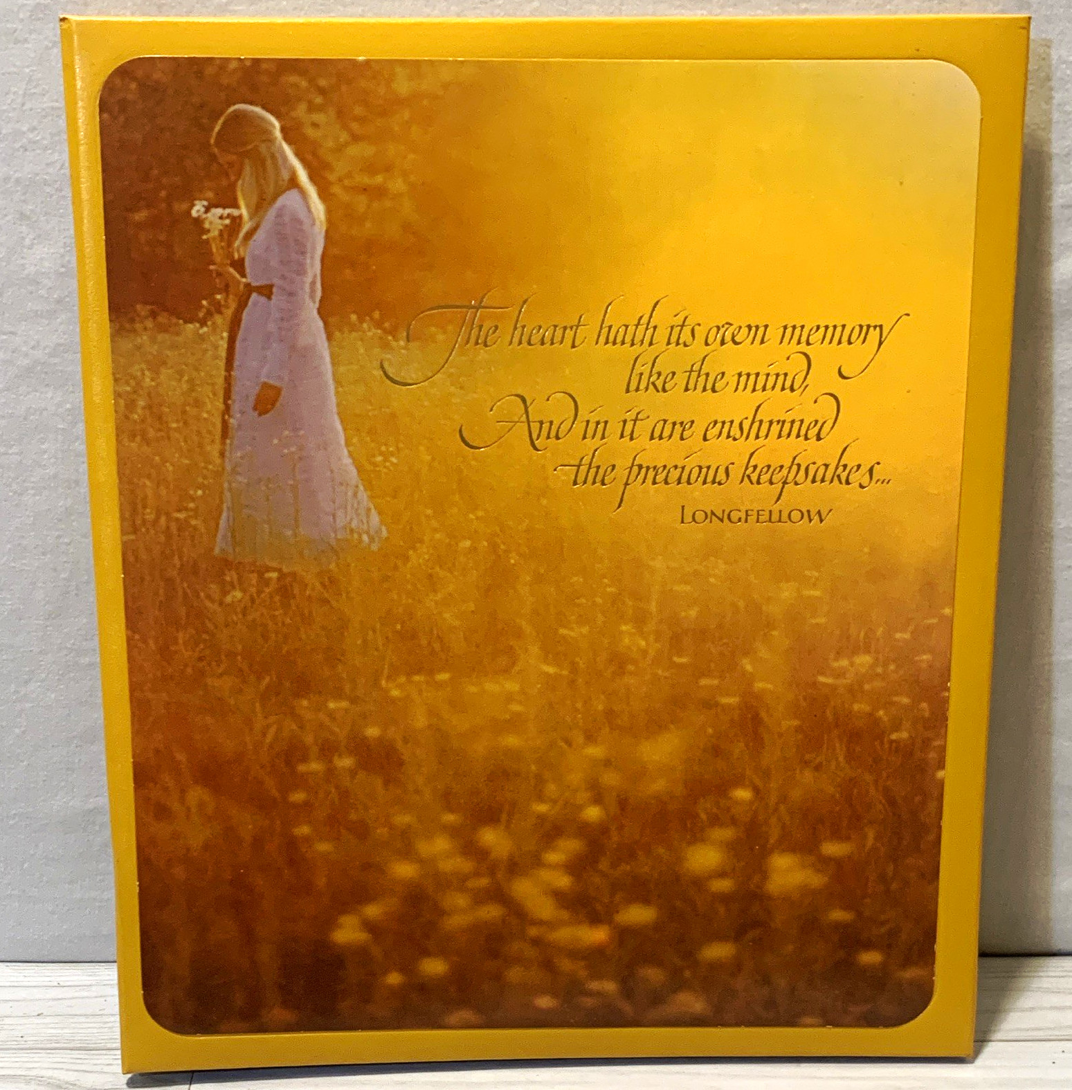 Vtg 1972 Hallmark Memory Mount “Love” Scrapbook Photo Album New in Box Yellow 