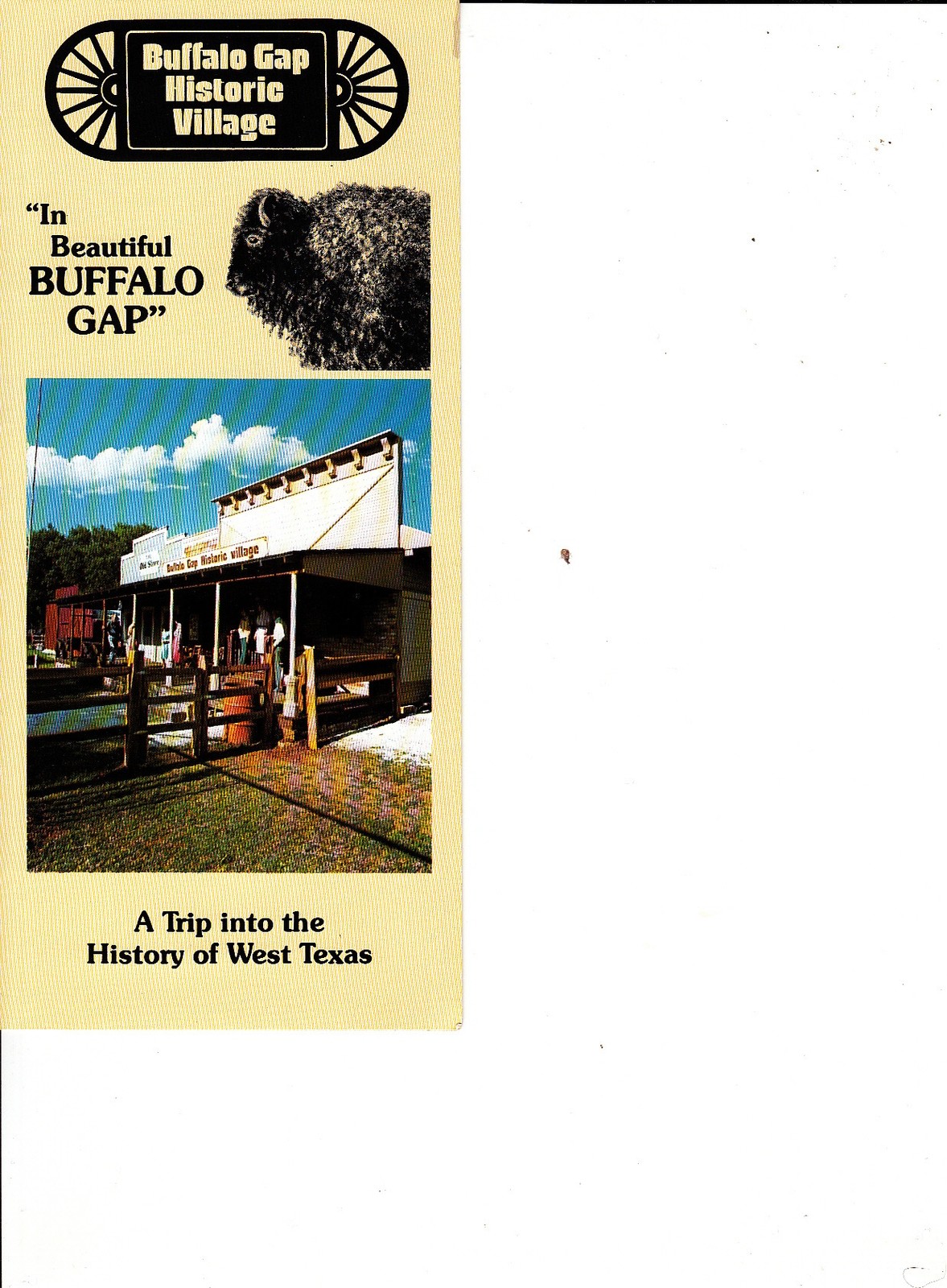 Buffalo Gap Historic Village West Texas Vintage Brochure near Abilene Photos