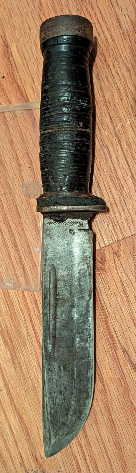 Vintage Military WWll Cattaraugus 225Q Fighting Knife with Sheath Quarterclip Vintage Military WWll Cattaraugus 225Q Fighting Knife with Sheath Quarterclip