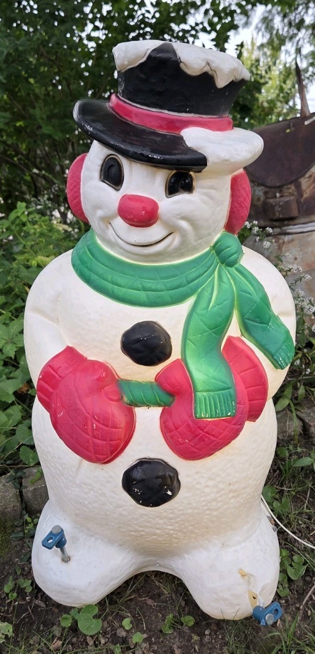 Vintage Grand Venture Snowman Lighted Christmas Blow Mold
