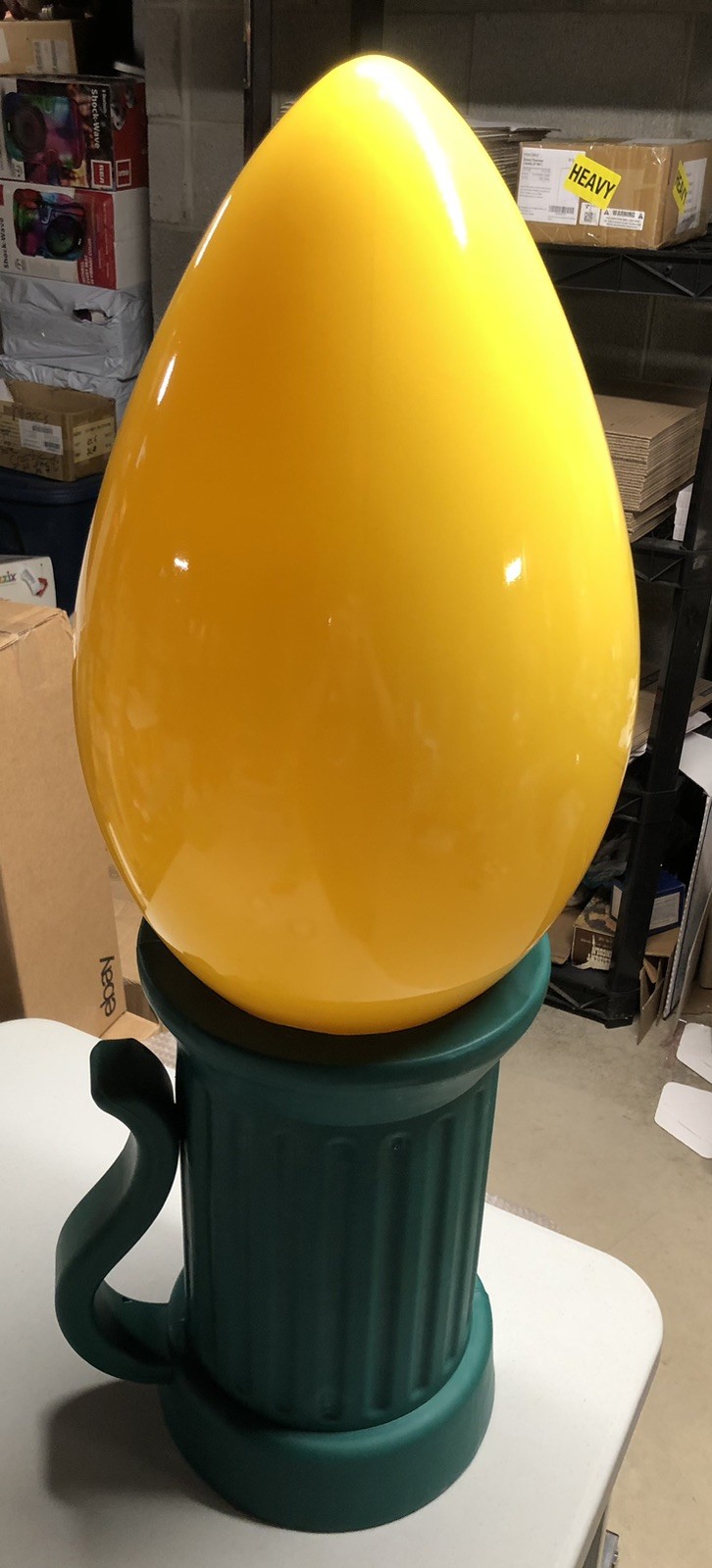 Giant Yellow Christmas Light Up Bulb Blow Mold outdoor decor 36” New