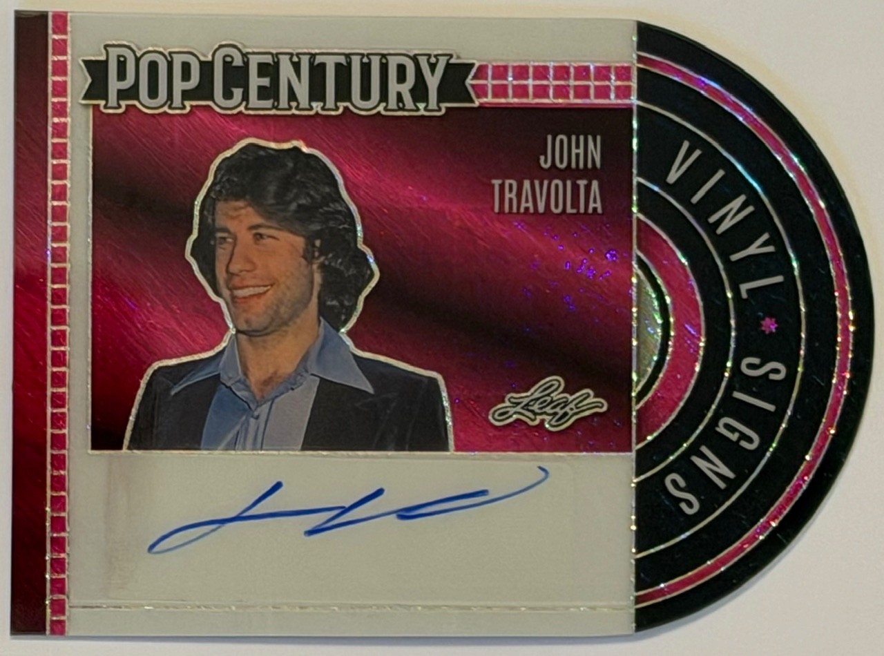 2024 Leaf Pop Century JOHN TRAVOLTA Vinyl Signs Die-Cut Autograph SP #6/7