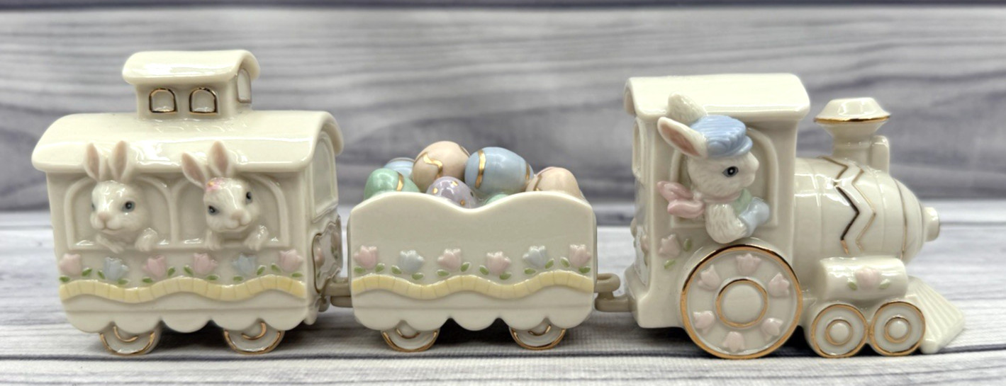 LENOX OCCASIONS PORCELAIN 3 PIECE EASTER TRAIN LENOX OCCASIONS PORCELAIN 3 PIECE EASTER TRAIN
