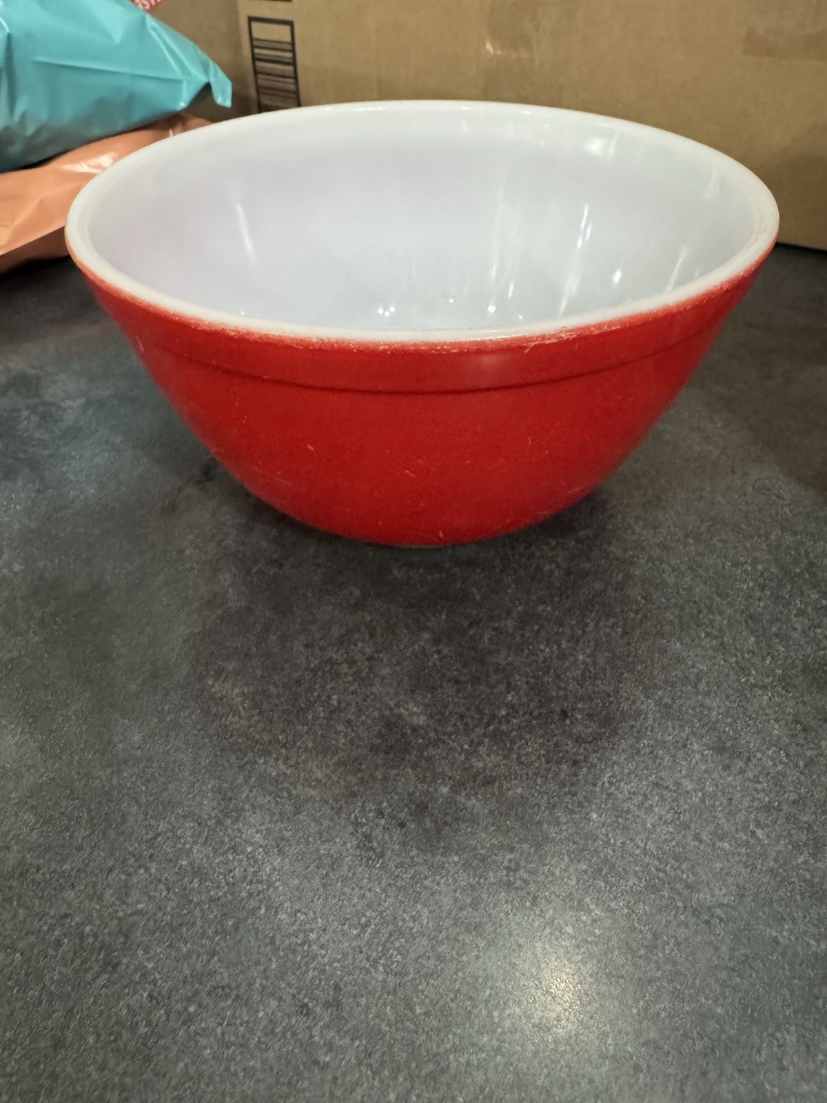 Vintage Pyrex Primary Red 402 Nesting Mixing Bowl 1.5 QT Vintage Pyrex Primary Red 402 Nesting Mixing Bowl 1.5 QT