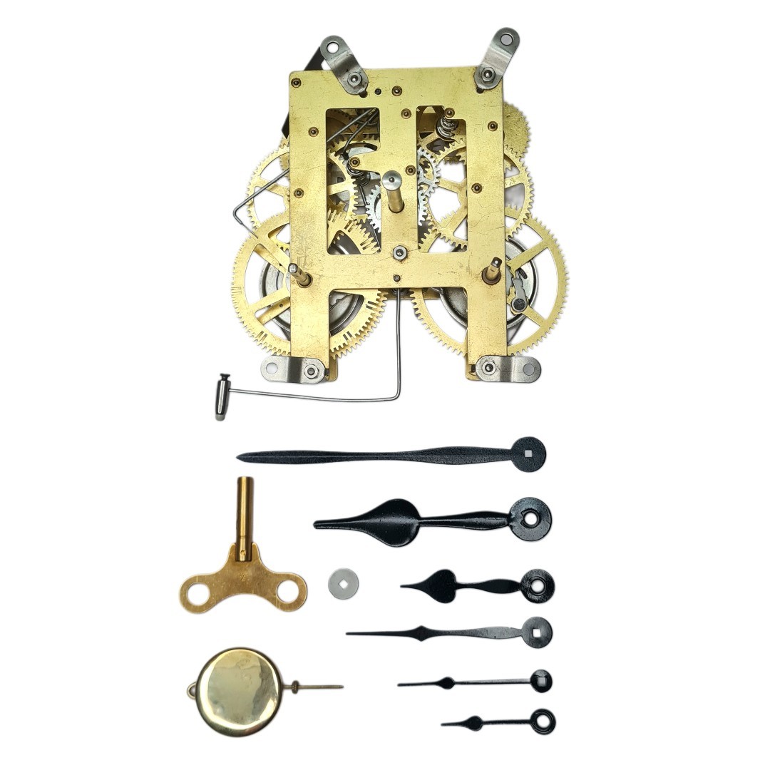 Mechanical Clock Movement Set 8 Days - Manual Wind For Mantle Clocks 9-1/4\