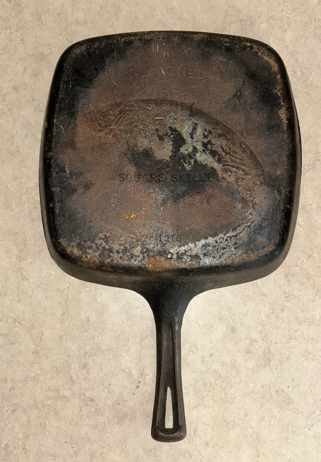 Vintage Wagner Ware 1218 Square Cast Iron Skillet 9.5\ Vintage Wagner Ware 1218 Square Cast Iron Skillet 9.5\