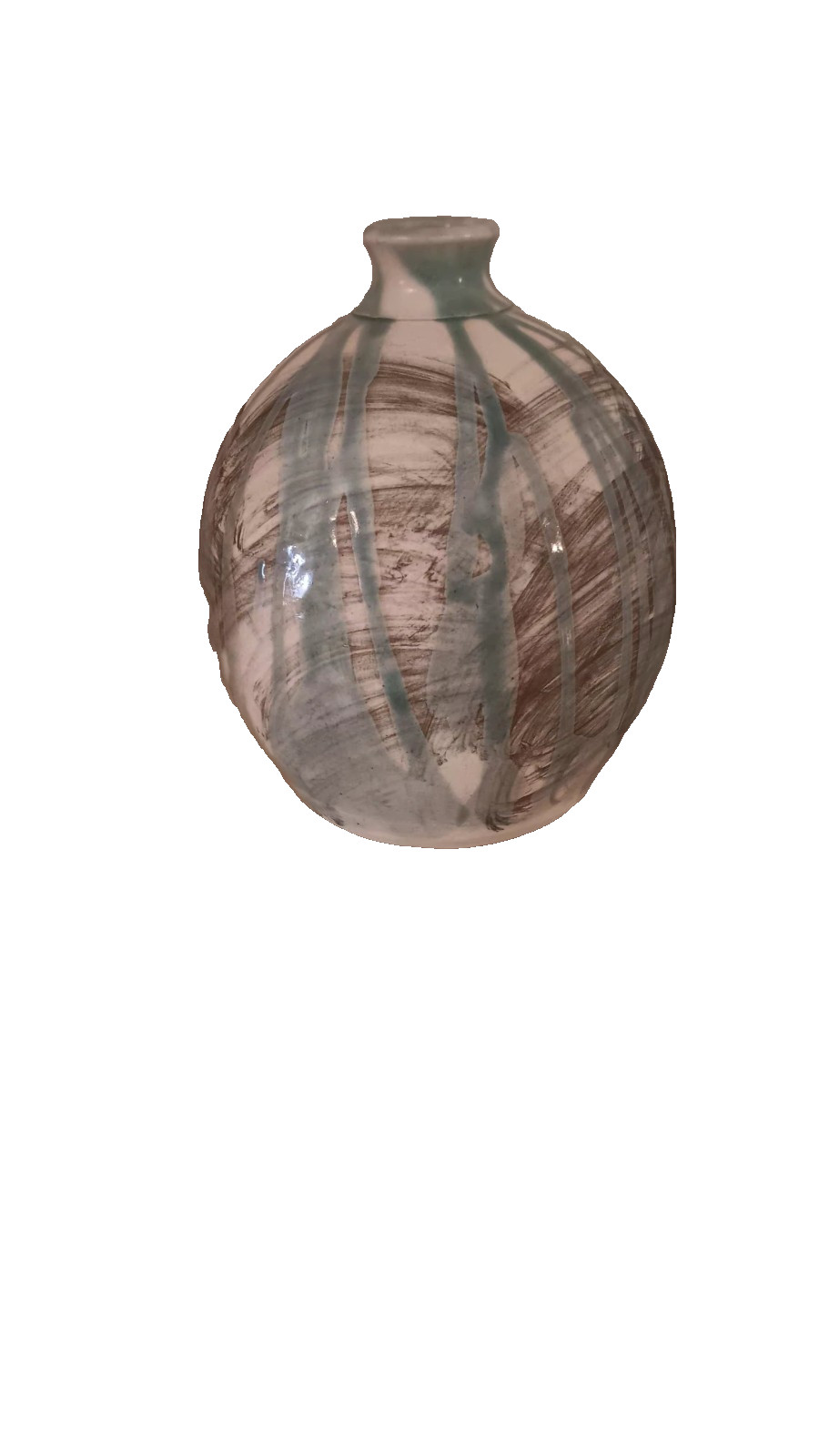 Vintage Signed Charles Counts Drip Glaze Stone Pottery Lt Blue, Gray and Beige Vintage Signed Charles Counts Drip Glaze Stone Pottery Lt Blue, Gray and Beige