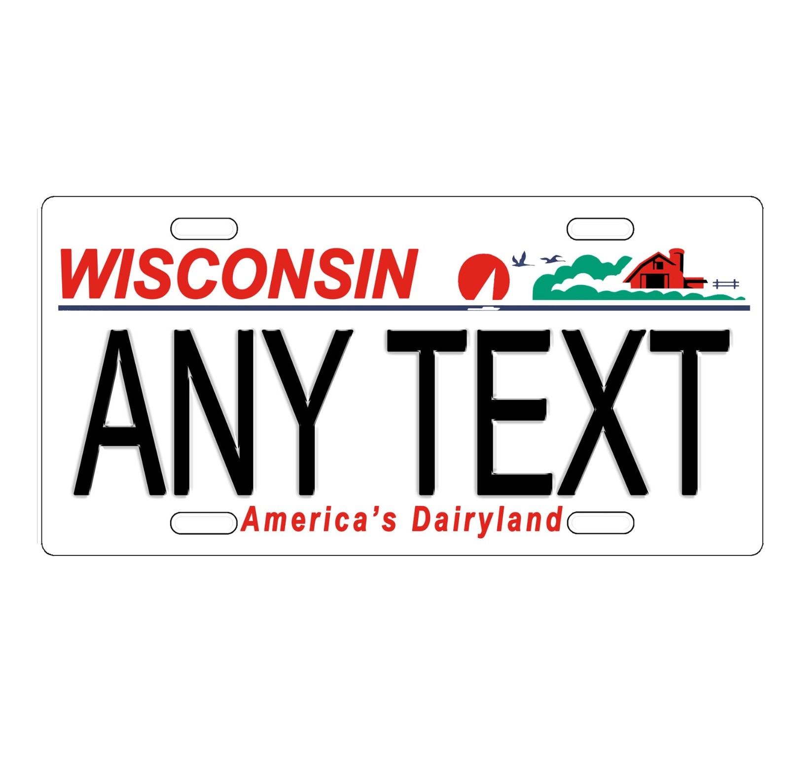 Novelty, Personalized State License Plates-Wisconsin. Three Sizes Available