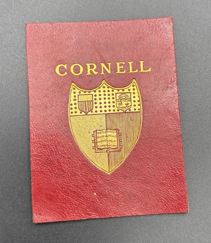 c1910 Cornell University Tobacco Leather College Seal Cigarette Premium Antique