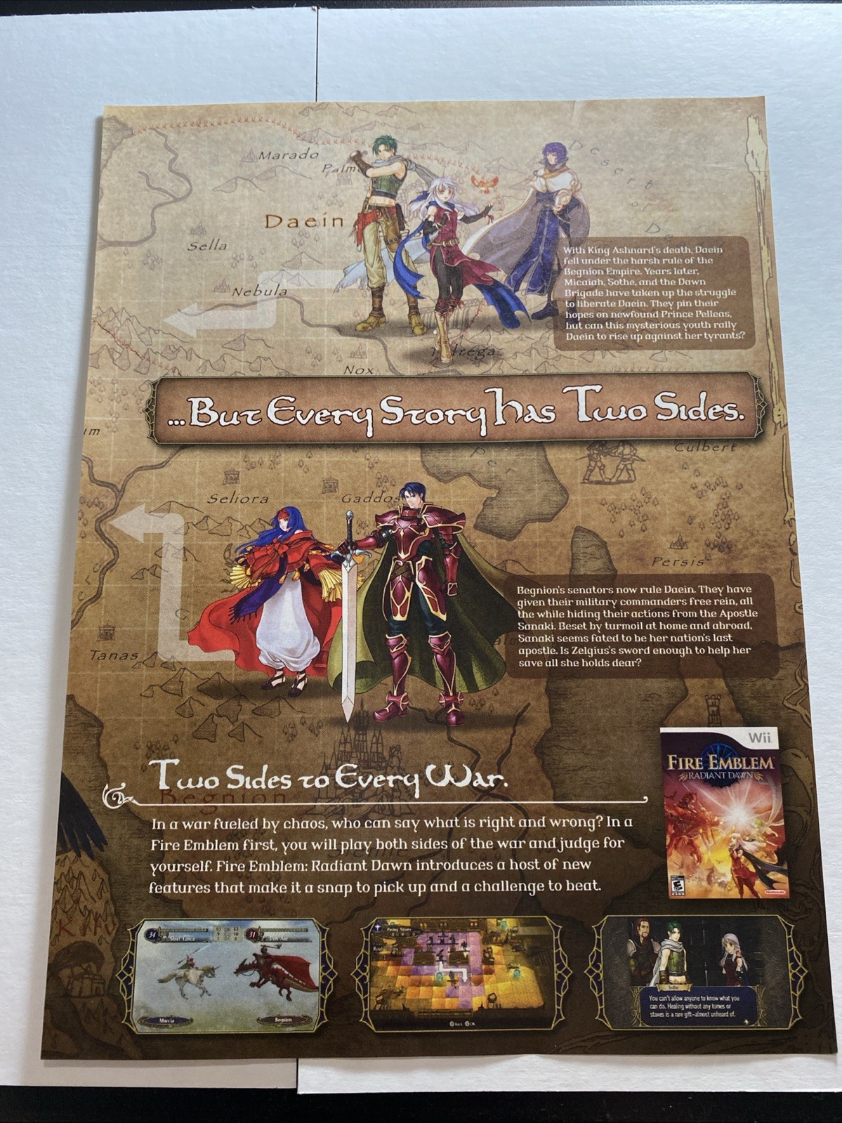 2007 Fire Emblem Radiant Dawn Wii Vintage Poster Print AD - Video Game Promo Art 2007 Fire Emblem Radiant Dawn Wii Vintage Poster Print AD - Video Game Promo Art