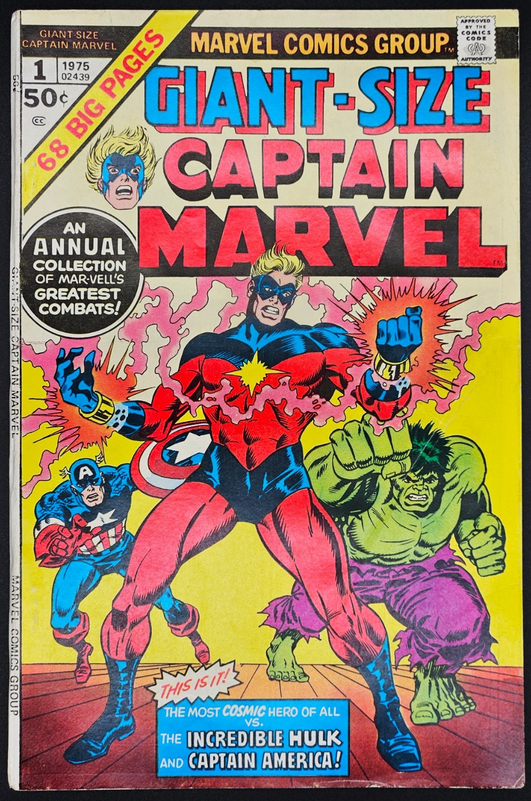Giant-Size Captain Marvel #1 1975 4.5-5.0; Hulk & Captain America 68 Big Pgs Giant-Size Captain Marvel #1 1975 4.5-5.0; Hulk & Captain America 68 Big Pgs