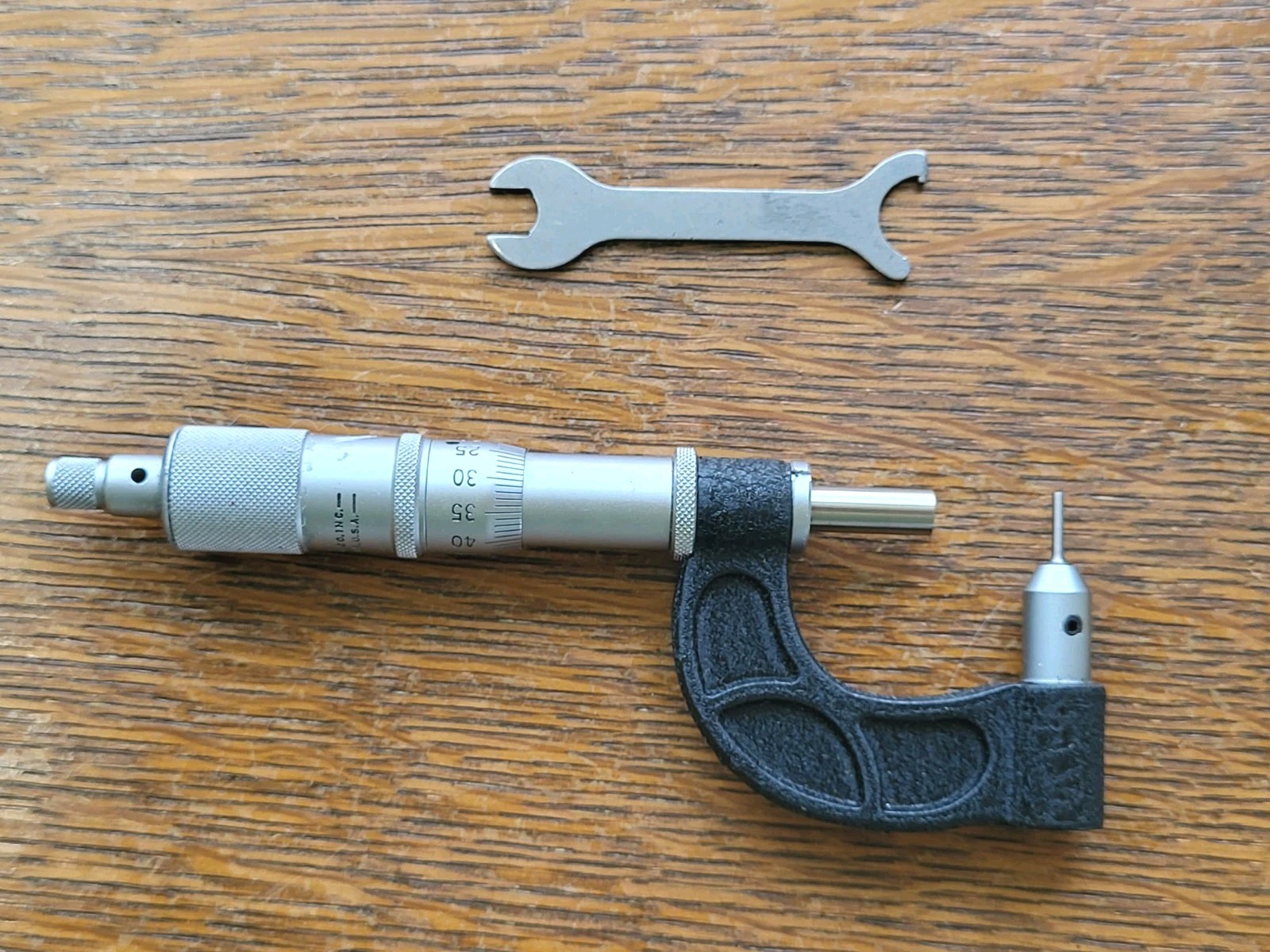 Vintage Scherr-Tumico Multi-Anvil Micrometer 0-25mm w/Wrench USA