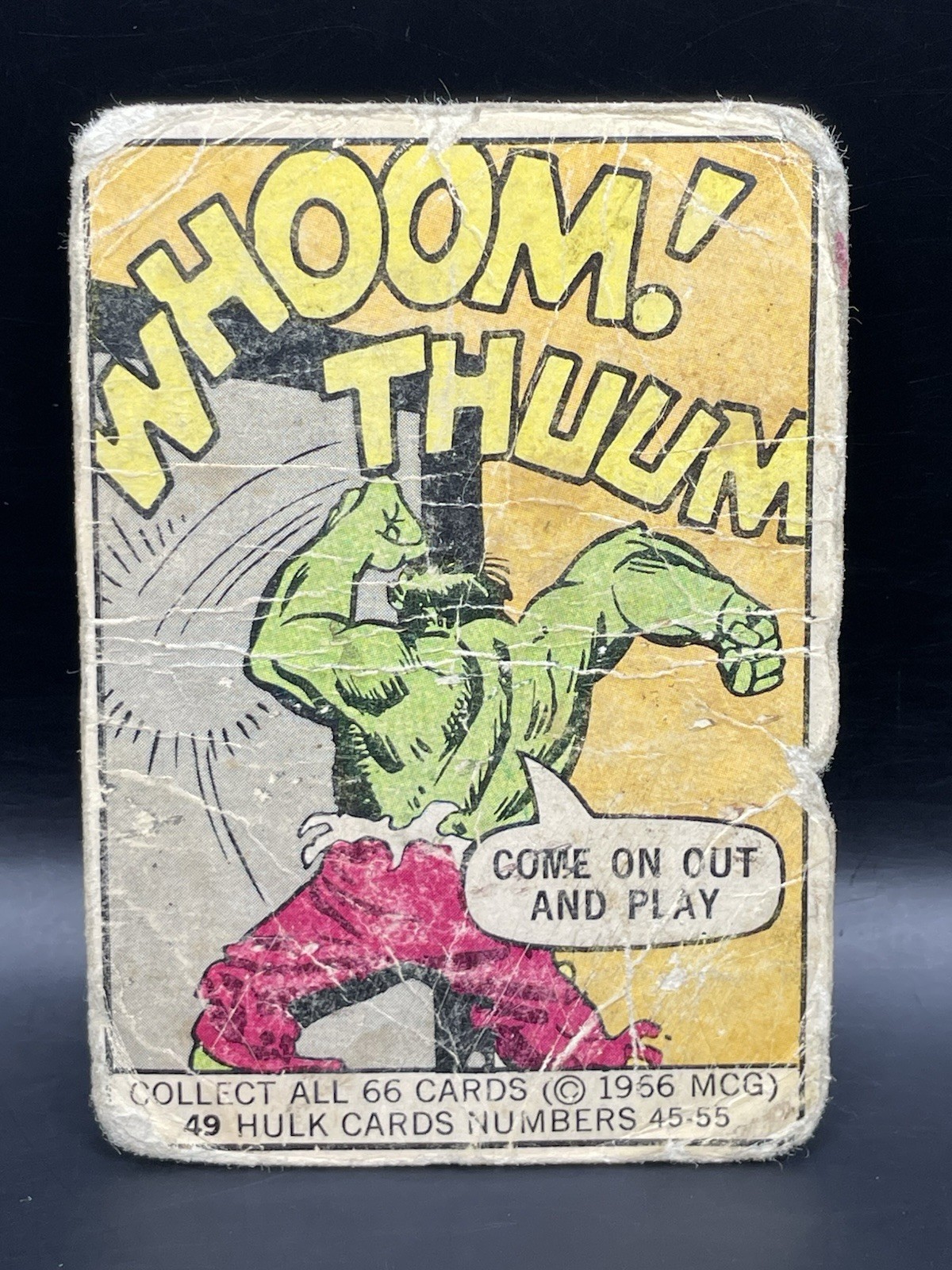 1966 Donruss Marvel Super Heroes card #49 - Hulk COME OUT AND PLAY 🔥 1966 Donruss Marvel Super Heroes card #49 - Hulk COME OUT AND PLAY 🔥
