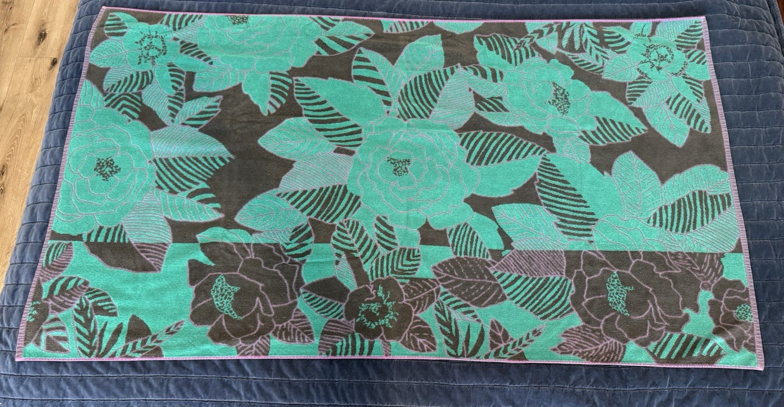 Vintage d’Arrow Cecil Saydah Floral Beach Towel 62x35 Egypt Cotton Portugal