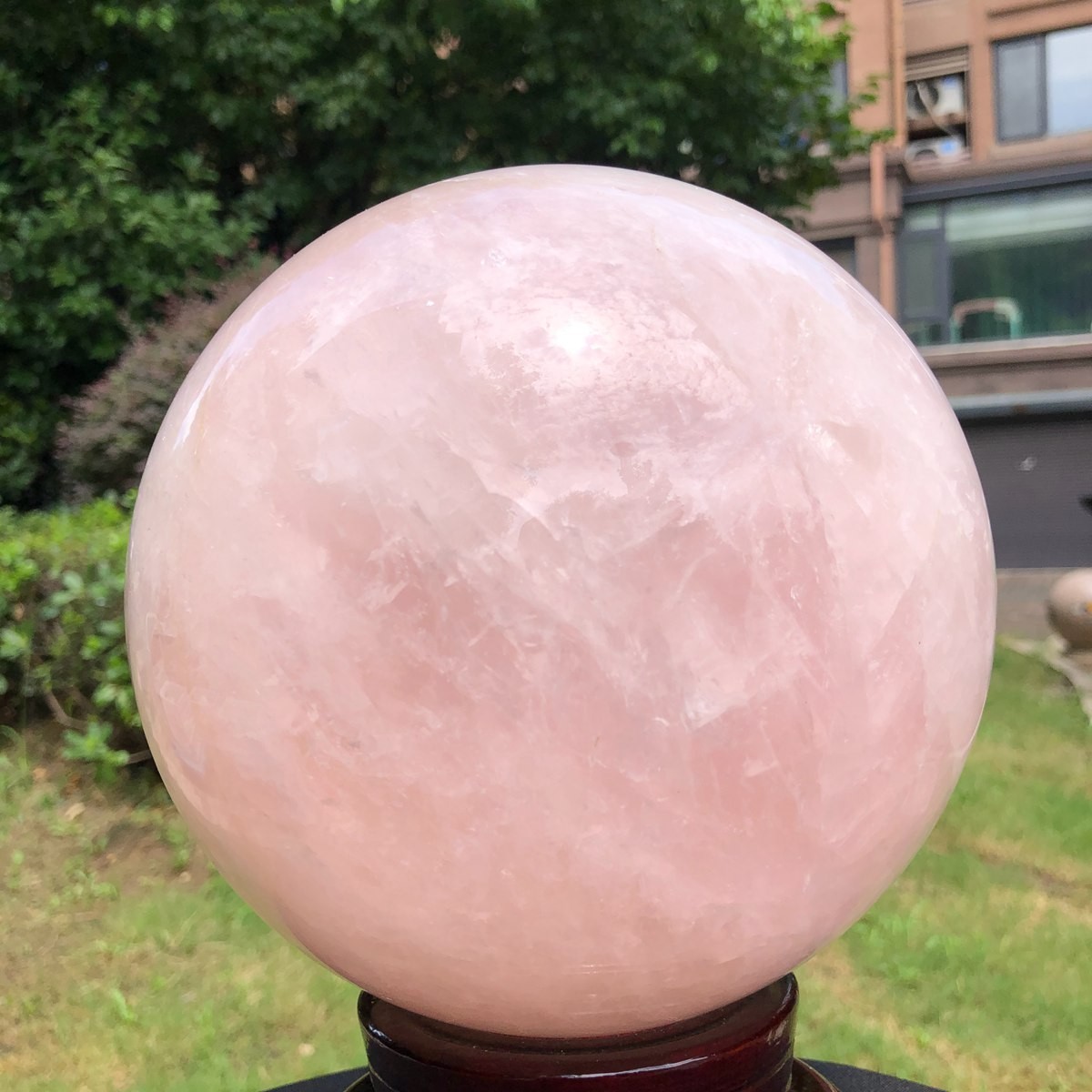 14.8LB Natural Pink Rose Quartz Crystal Sphere Ball Healing Reiki 1601