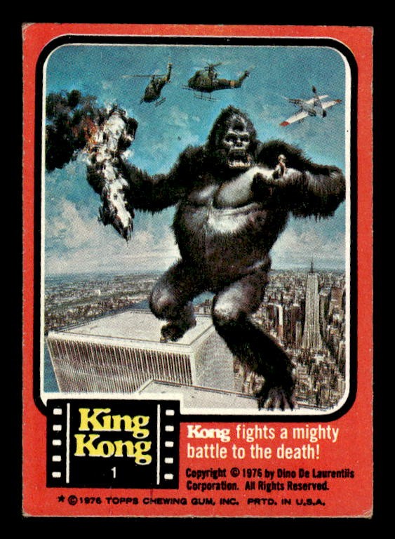 Kong fights a mighty battle to the death 1976 Topps King Kong #1