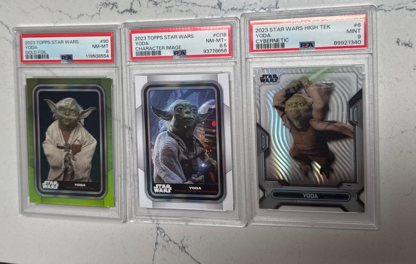 2023 Topps Star Wars High Tek Yoda And More Bundle Of 3 PSA Cards 2023 Topps Star Wars High Tek Yoda And More Bundle Of 3 PSA Cards