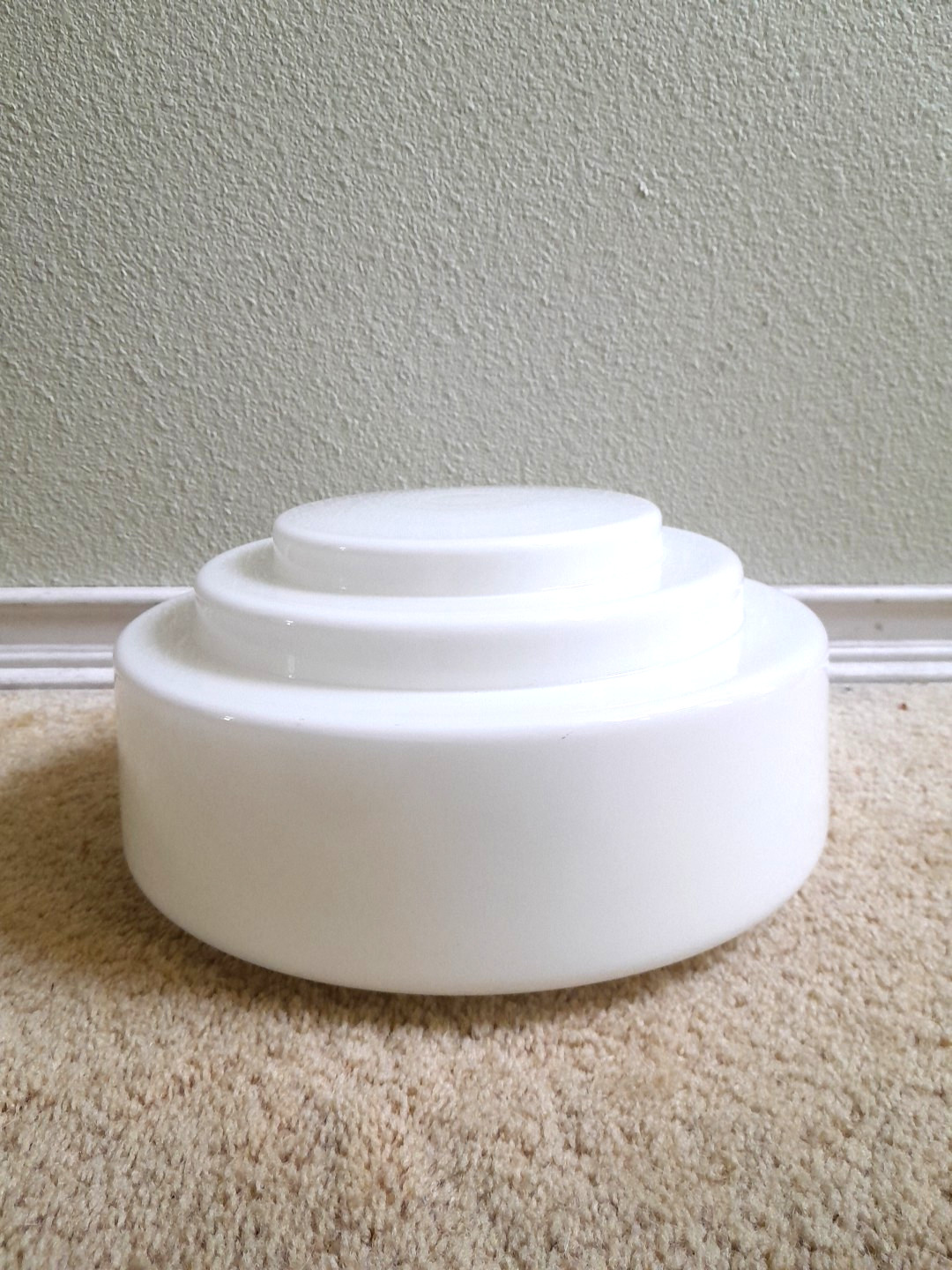 Huge Art Deco Wedding Cake Milk Glass Light Shade Schoolhouse Industrial 13.5\