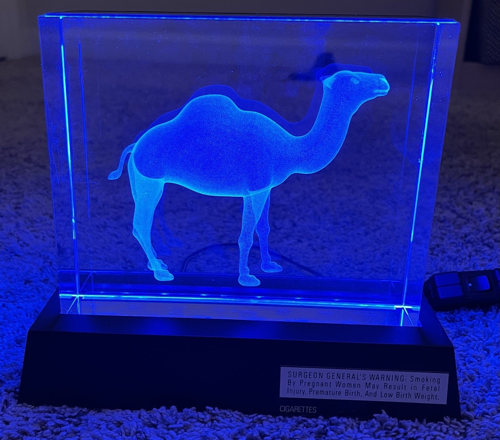 Joe Camel Horeca Glorifier Illuminated Crystal Glass 3D NO CORD Tested Works