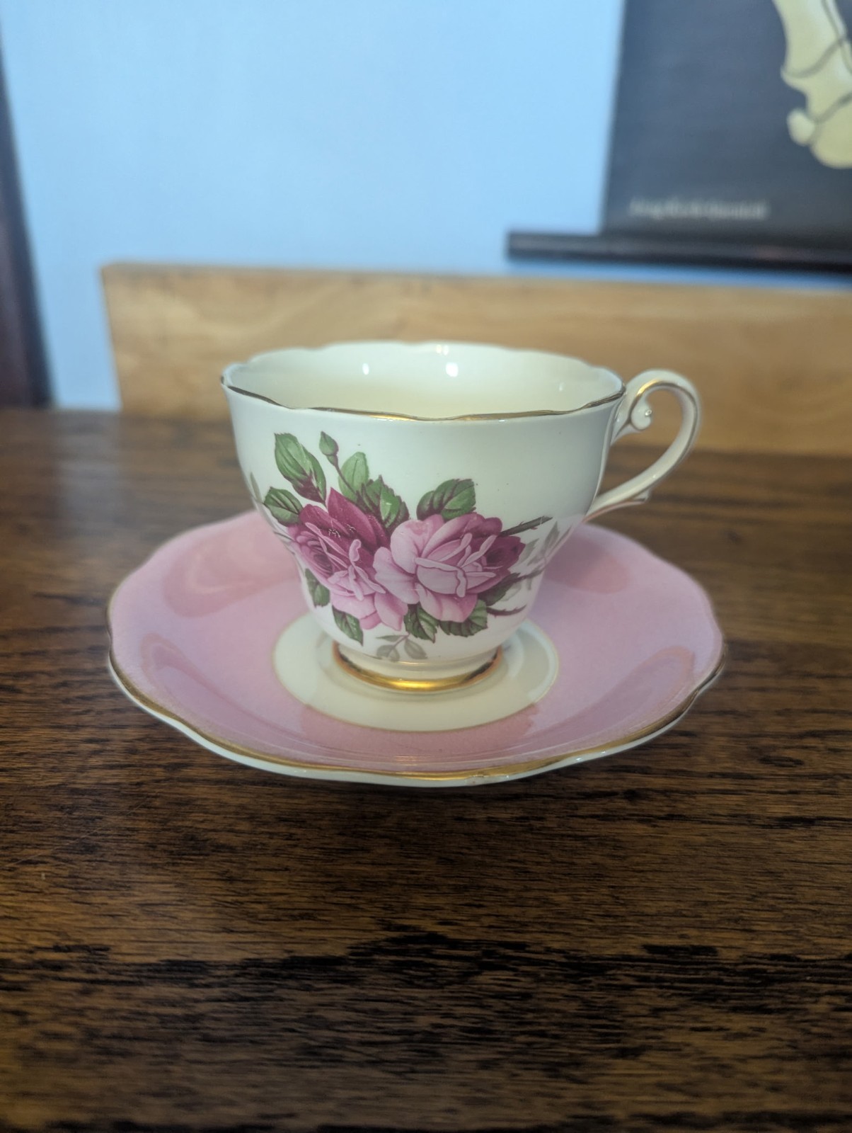 VINTAGE ROYAL STANDARD tea cup saucer Pink Saucer Roses England #2004 VINTAGE ROYAL STANDARD tea cup saucer Pink Saucer Roses England #2004
