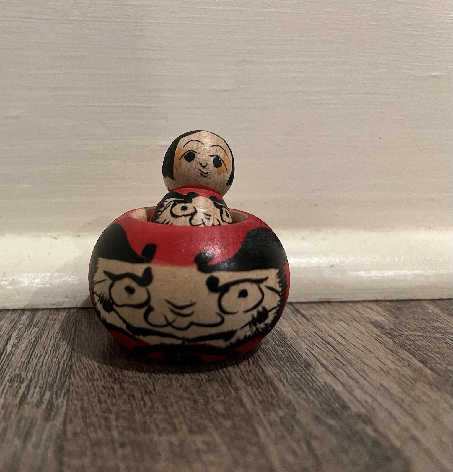 Unique Daruma Ejiko kokeshi Signed