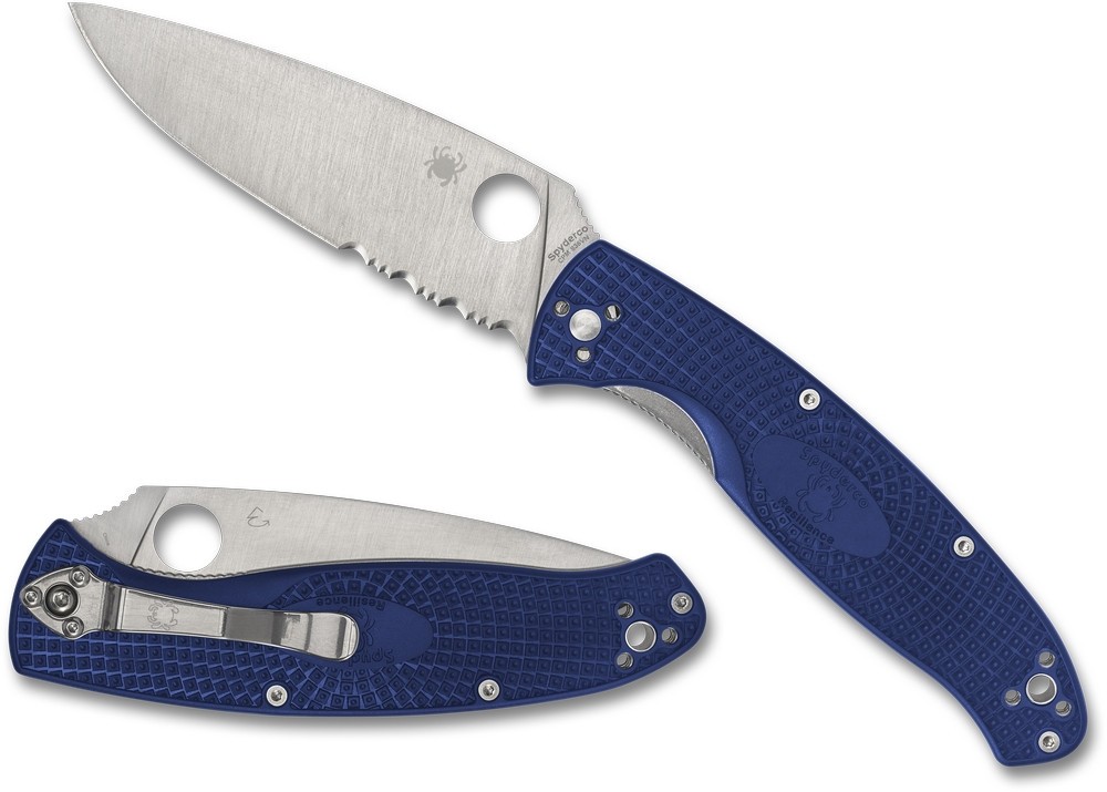 Spyderco Resilience Lightweight Blue FRN Handles, CPM S35VN Steel, C142PSBL SALE