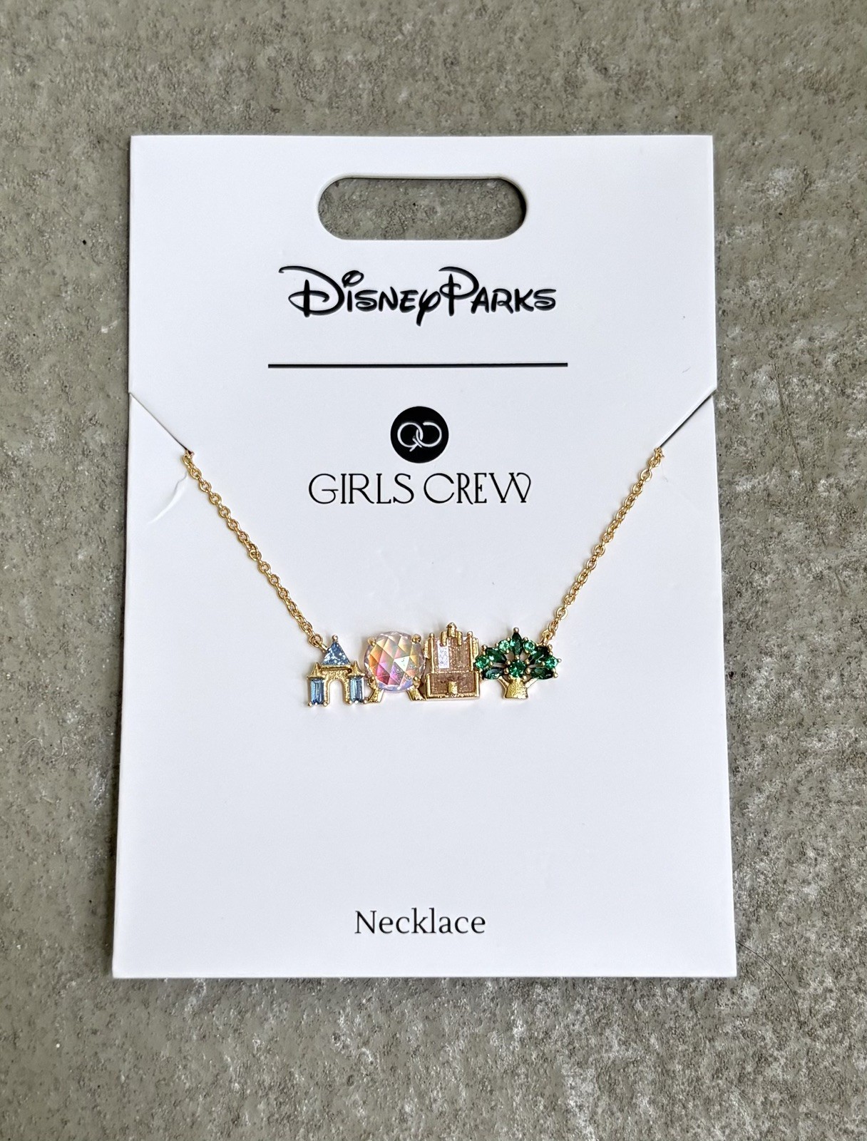 Disney Girls Crew Four Parks Attractions Icons Necklace Disney World Exclusive