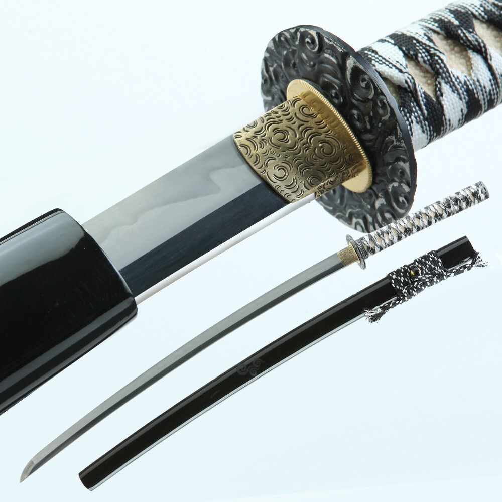 Handmade Japanese Katana Clay Tempered T10 Steel Hamon Sharp White edge Swords Handmade Japanese Katana Clay Tempered T10 Steel Hamon Sharp White edge Swords