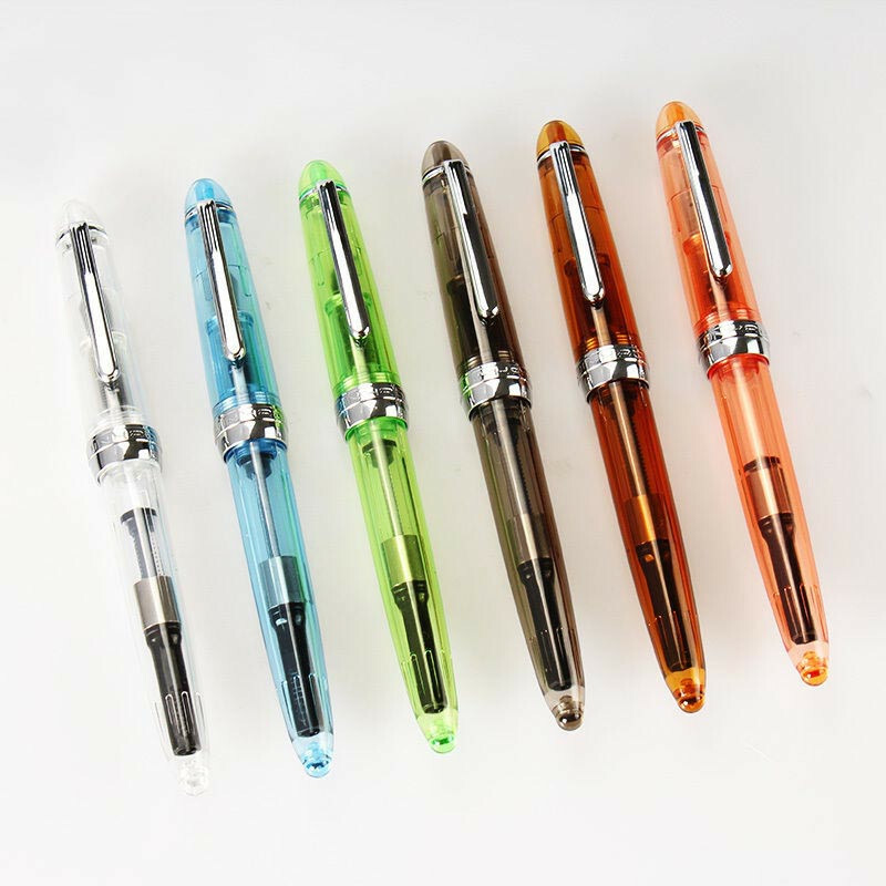 6Pcs/6 colors Jinhao 992 Transparent Plastic Fountain Pen 0.5mm Nib Writing #s6 6Pcs/6 colors Jinhao 992 Transparent Plastic Fountain Pen 0.5mm Nib Writing #s6