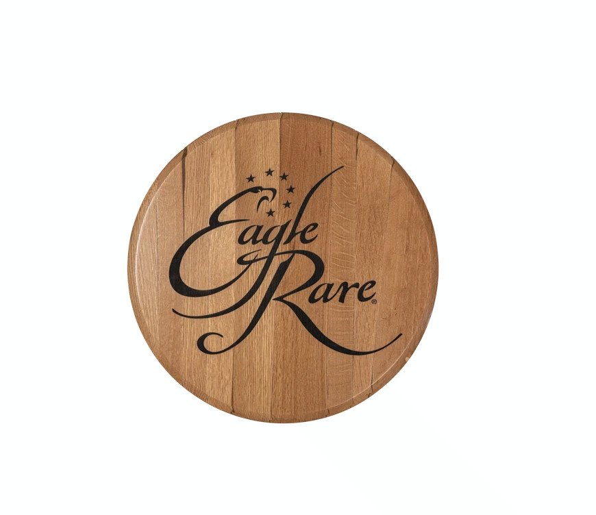 Eagle Rare Bourbon Barrel Head Oak Laser Engraved Wall Art Decor