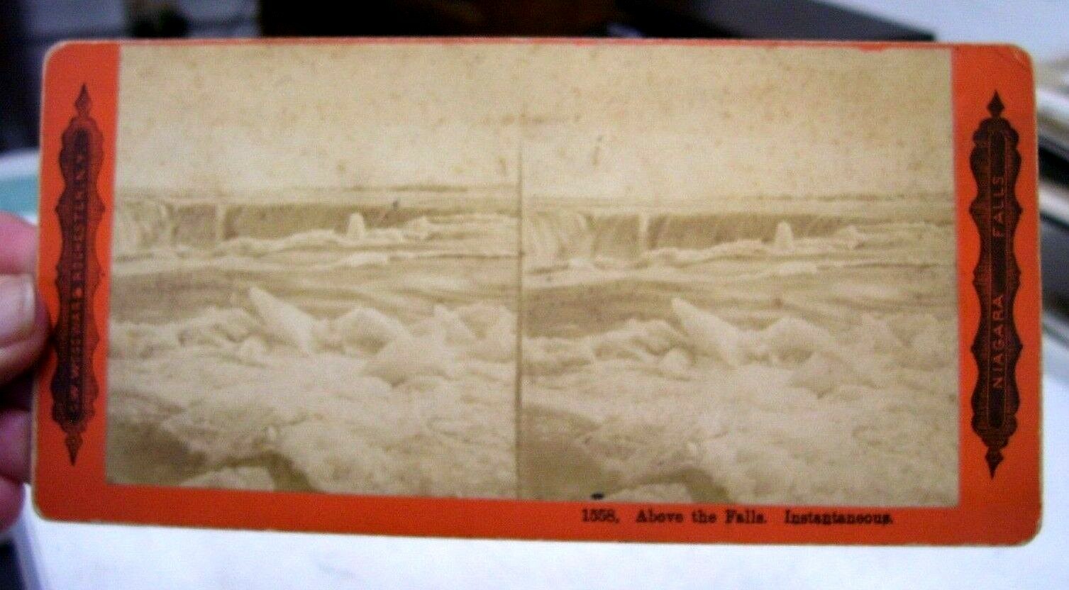 ANTIQUE STEREOVIEW CARD #1558, Niagara Falls, CW Woodward, Above The Falls ANTIQUE STEREOVIEW CARD #1558, Niagara Falls, CW Woodward, Above The Falls