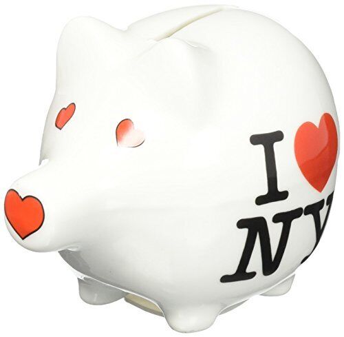 I Love NY Piggy Bank, Ceramic New York City Souvenir, Kids NYC Souvenirs