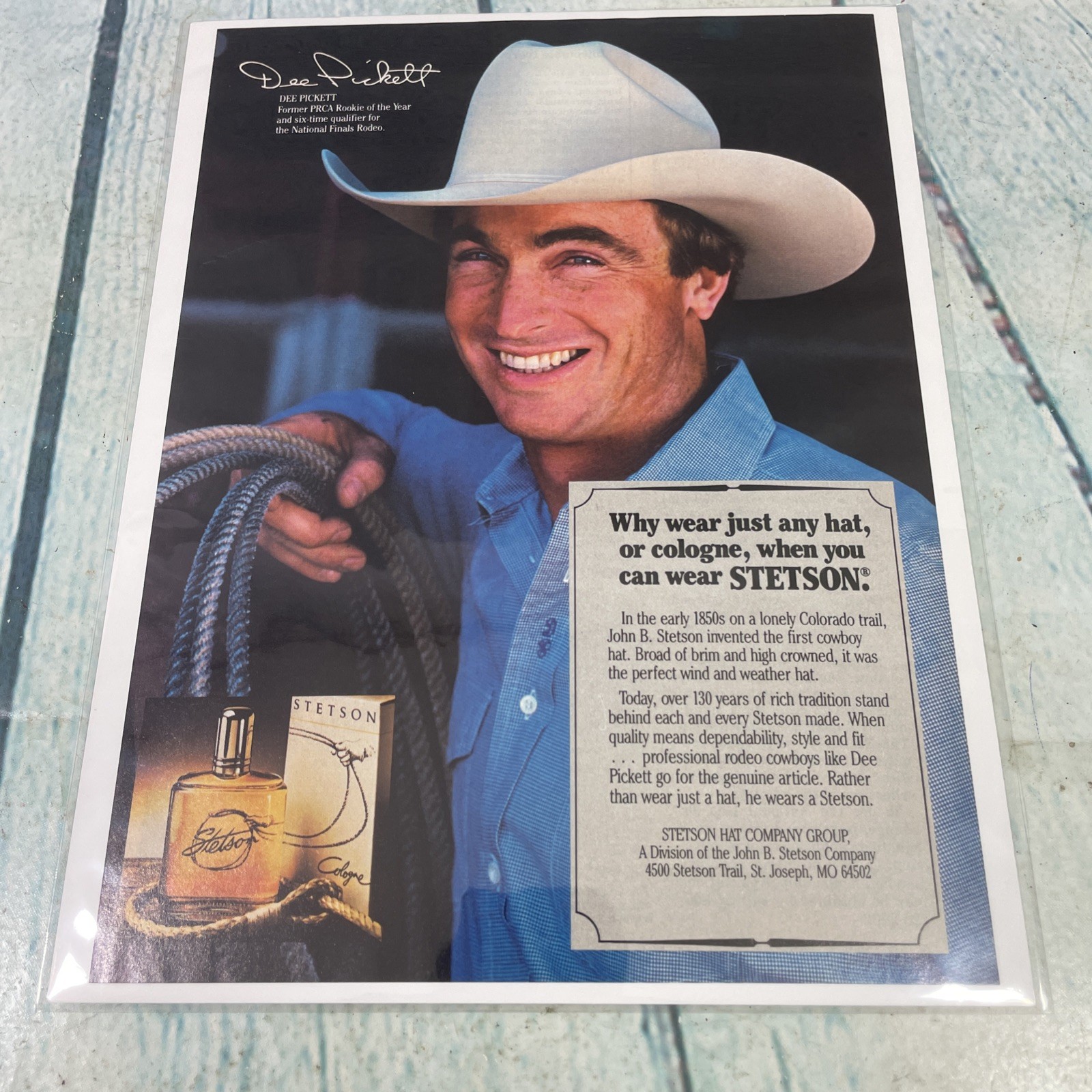 1984 Stetson Cowboy Hat & Cologne Vtg Print Ad/Poster Pinup Art Magazine Page 1984 Stetson Cowboy Hat & Cologne Vtg Print Ad/Poster Pinup Art Magazine Page