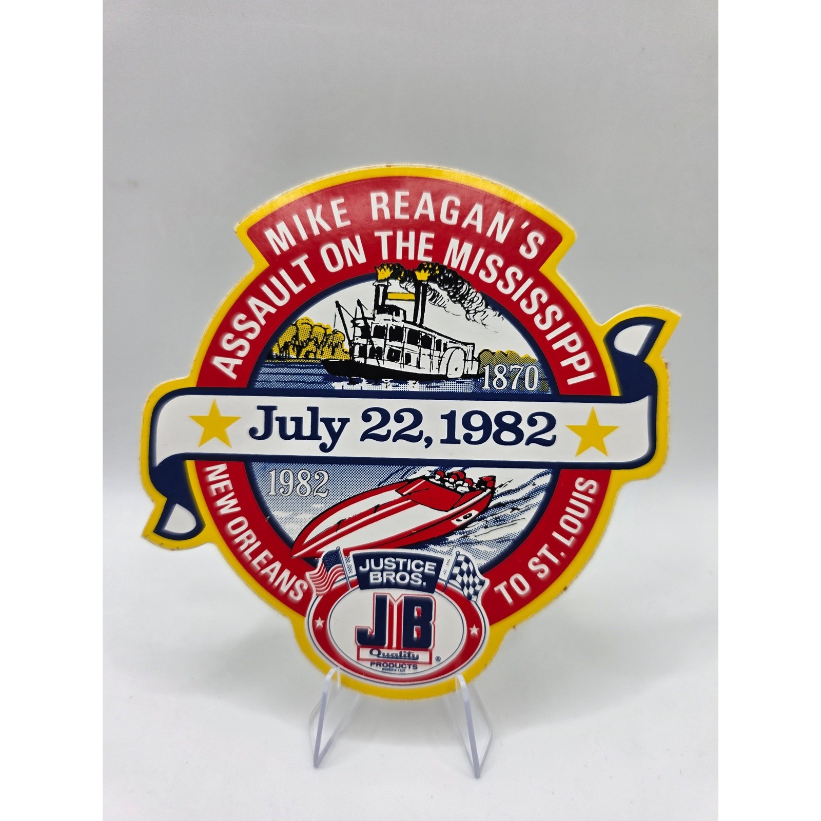 1982 Mike Reagan Assault on Mississippi Justice Bros Vintage Racing Decal