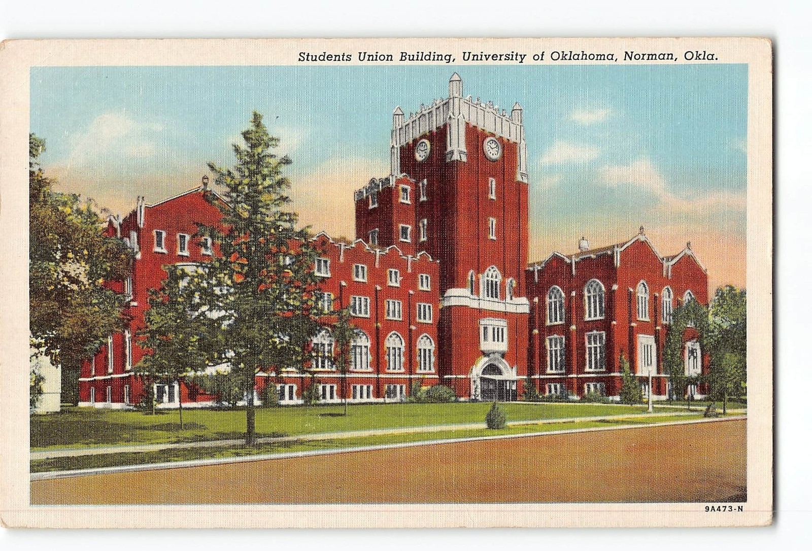 Norman Oklahoma OK Postcard 1944 University of Oklahoma Students Union Building