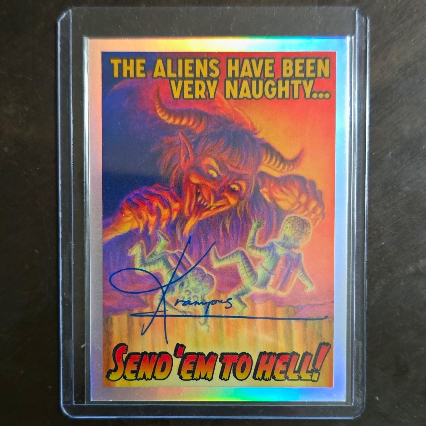 Topps 2026 Mars Attacks Christmas Cryptid Alliance A-7 Krampus Auto. make offer