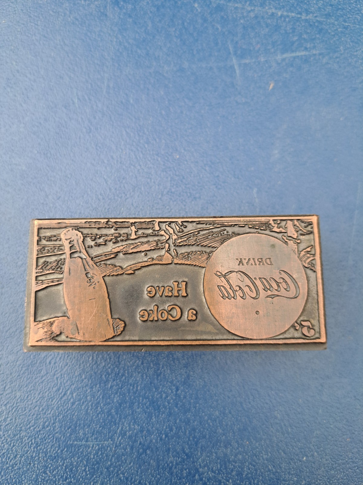 VINTAGE 1950\'S COCA COLA COPPER Printing Plate 3\
